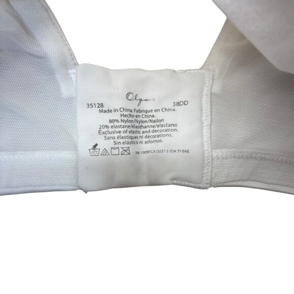 Olga Underwire Bra 38DD White Lightly Lined Style #35128 - Picture 2 of 4